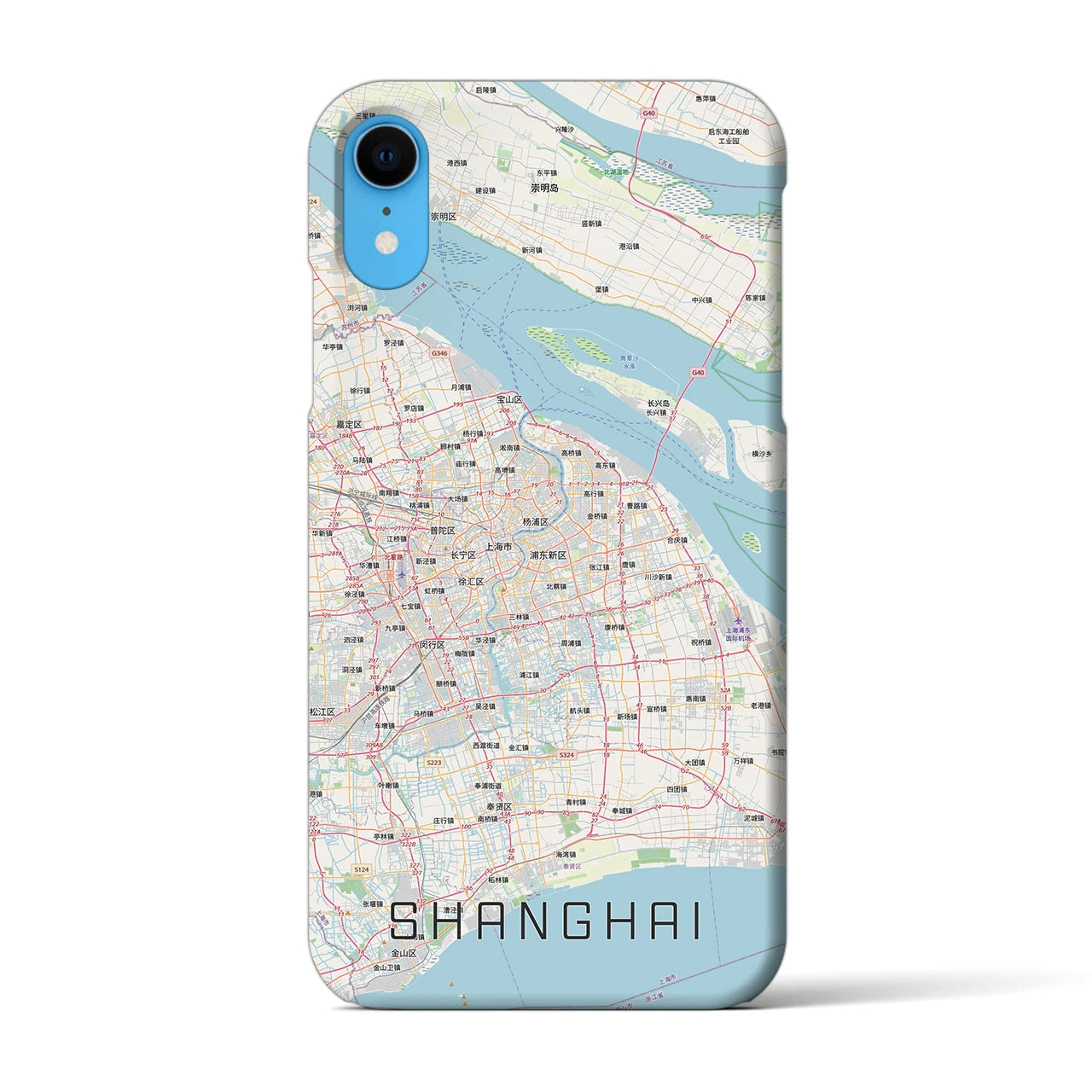 【上海2(中華人民共和国)】地図柄iPhoneケース(バックカバータイプ)ナチュラル・iPhone XR 用