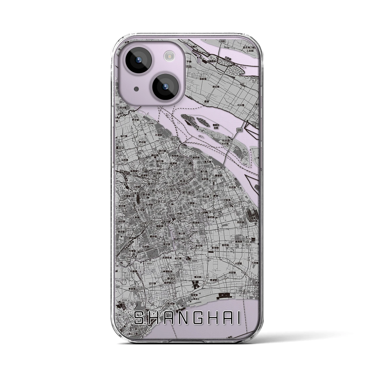 【上海2(中華人民共和国)】地図柄iPhoneケース(クリアタイプ)