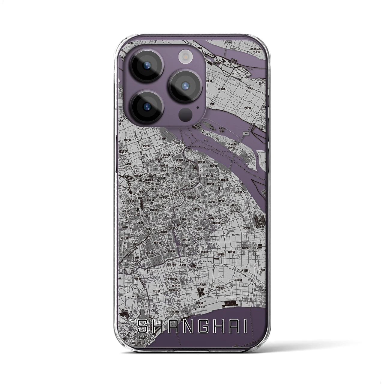 【上海2(中華人民共和国)】地図柄iPhoneケース(クリアタイプ)