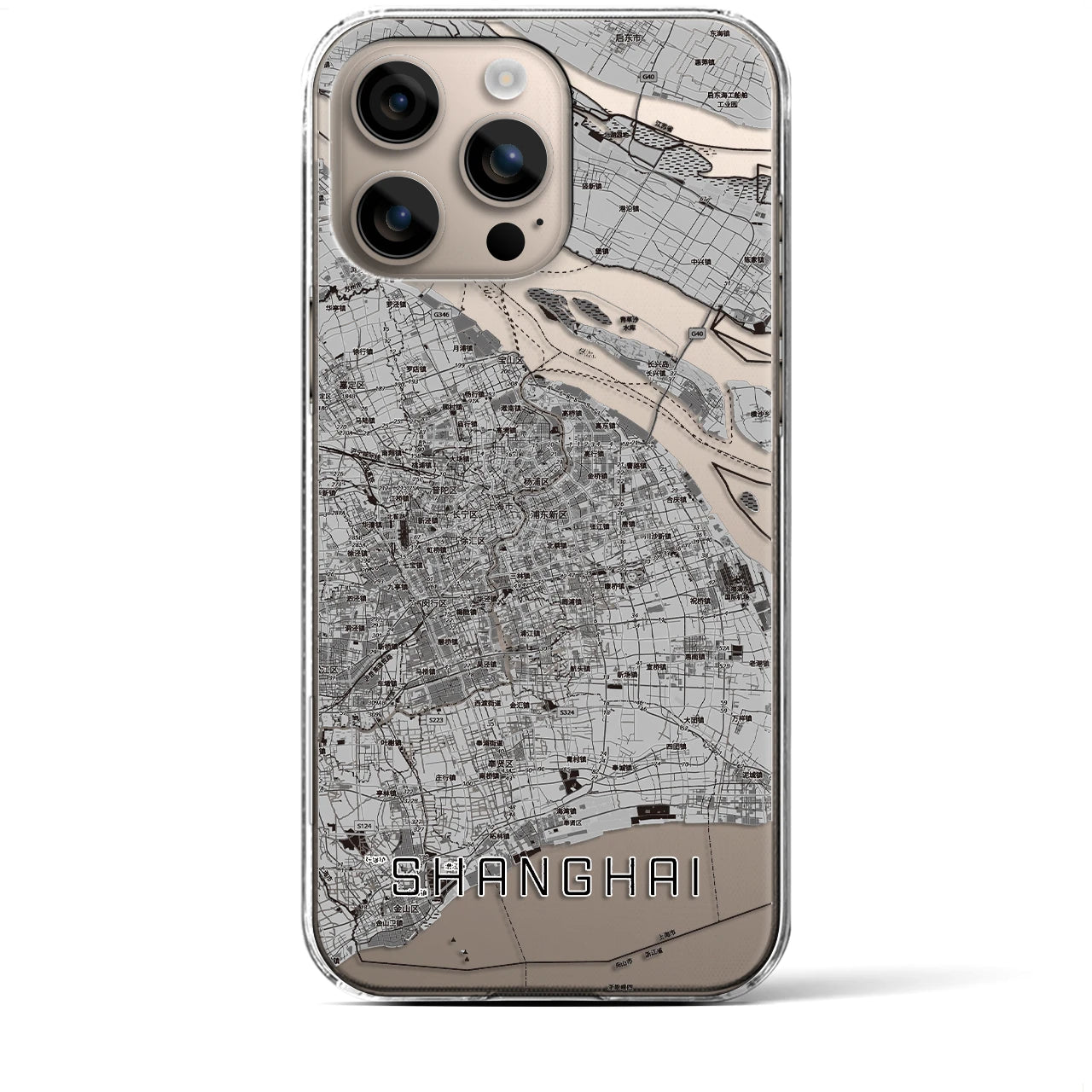 【上海2(中華人民共和国)】地図柄iPhoneケース(クリアタイプ)