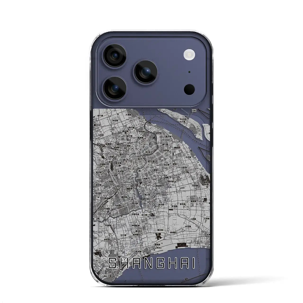 【上海2(中華人民共和国)】地図柄iPhoneケース(クリアタイプ)