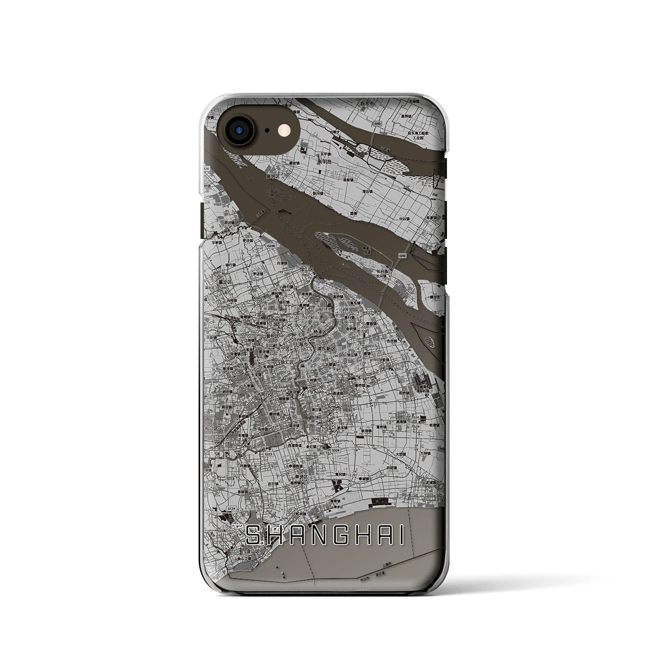 【上海2(中華人民共和国)】地図柄iPhoneケース(クリアタイプ)