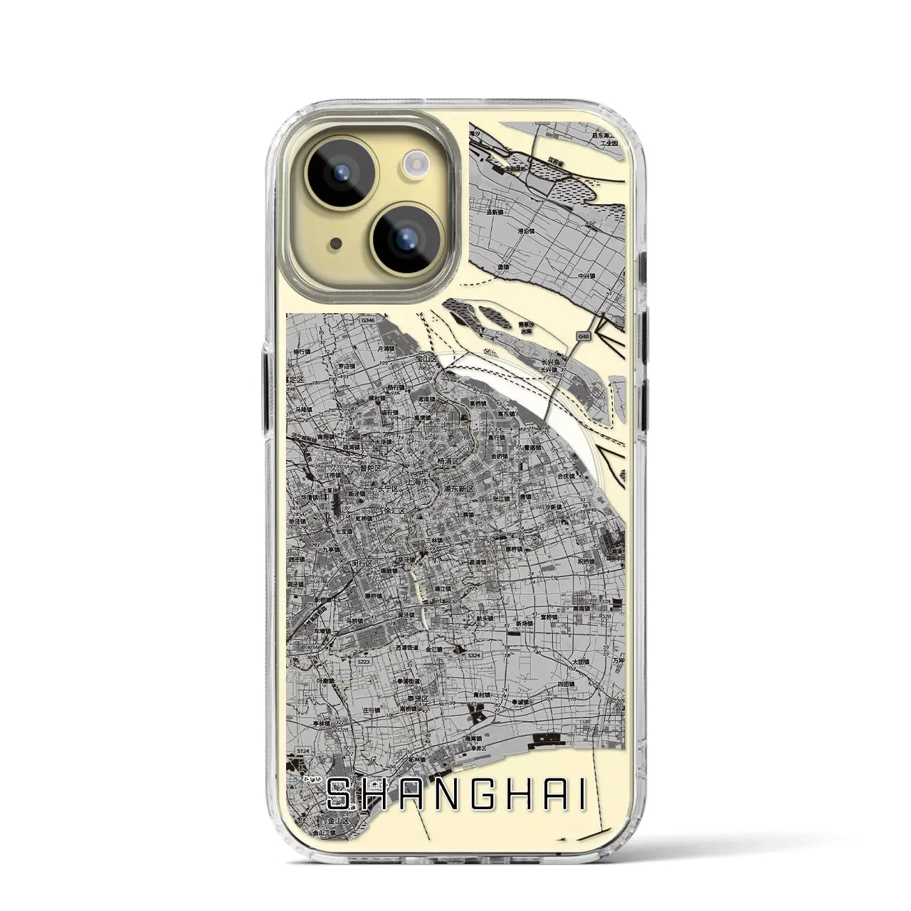 【上海2(中華人民共和国)】地図柄iPhoneケース(MagSafeタイプ)