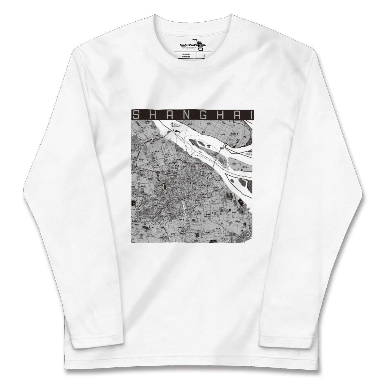 【上海2(中華人民共和国)】地図柄ロングスリーブTシャツ