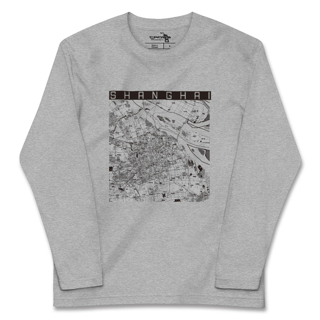 【上海2(中華人民共和国)】地図柄ロングスリーブTシャツ