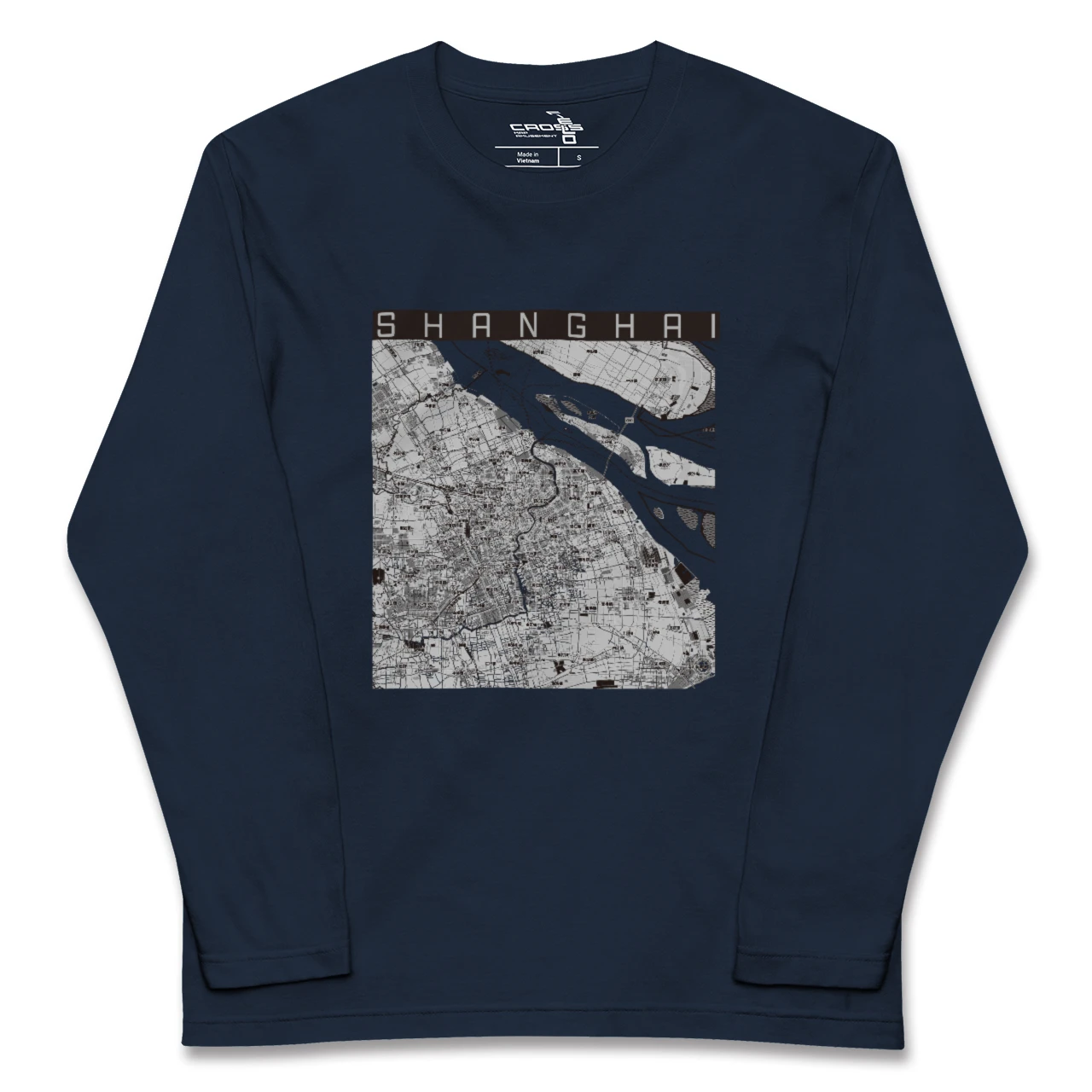 【上海2(中華人民共和国)】地図柄ロングスリーブTシャツ