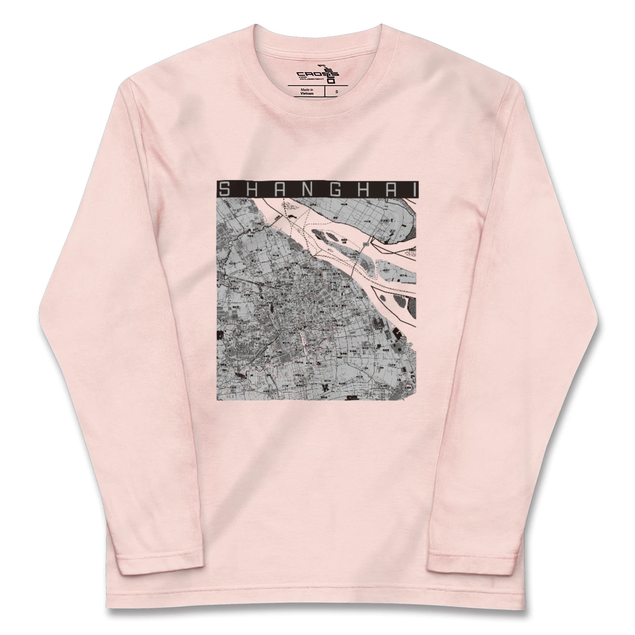 【上海2(中華人民共和国)】地図柄ロングスリーブTシャツ