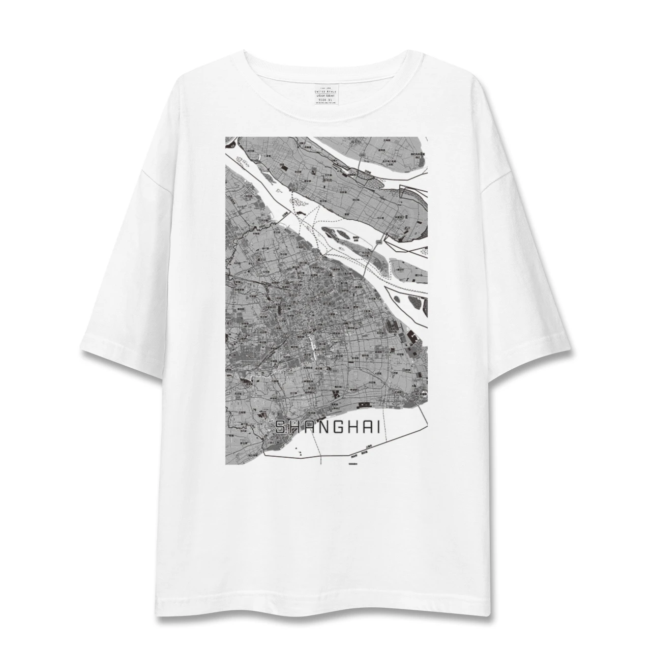 【上海(中華人民共和国)】地図柄ビッグシルエットTシャツ