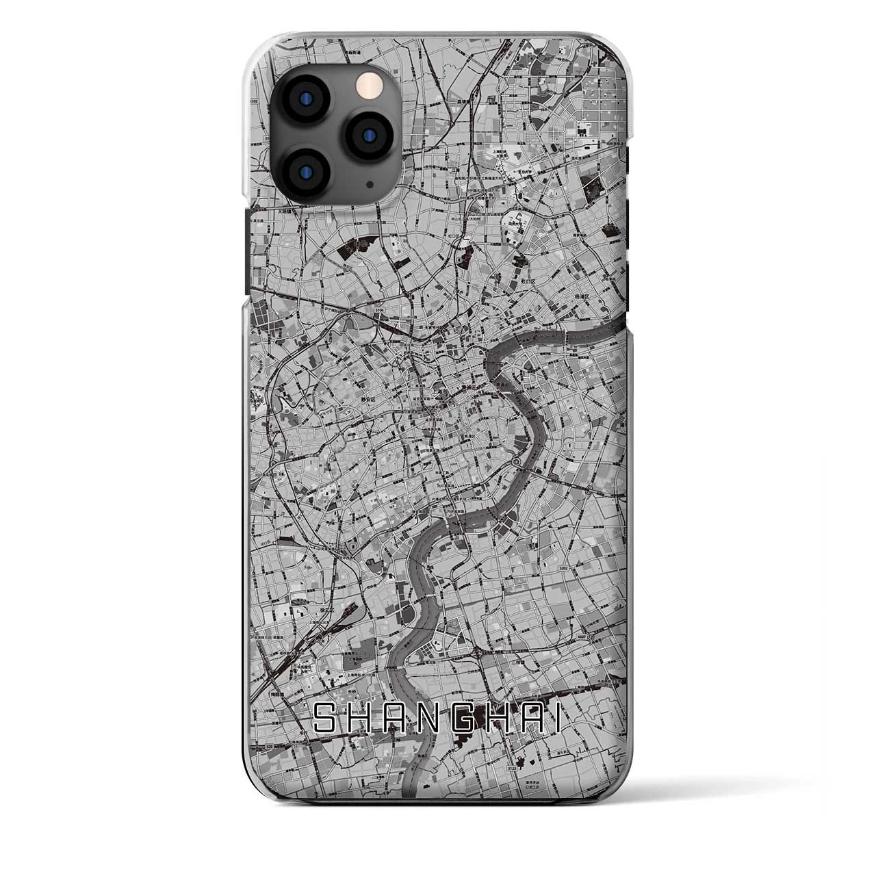 【上海(中華人民共和国)】地図柄iPhoneケース(クリアタイプ)モノトーン・iPhone 11 Pro Max 用