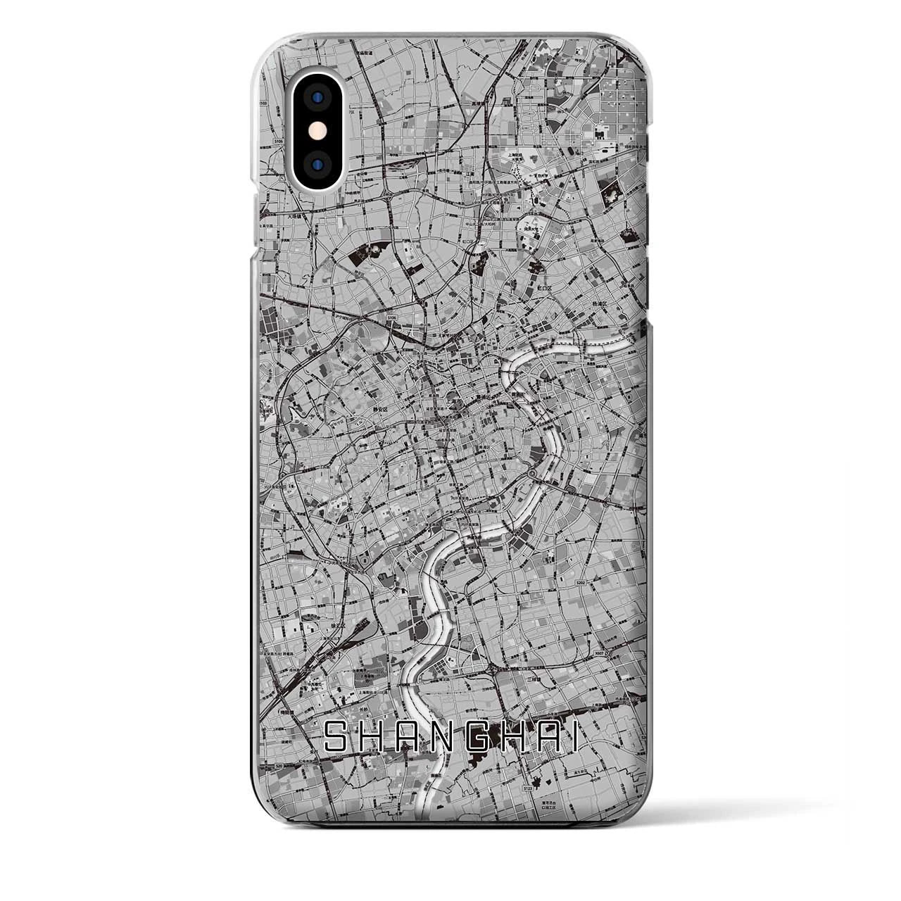 【上海(中華人民共和国)】地図柄iPhoneケース(クリアタイプ)モノトーン・iPhone XS Max 用