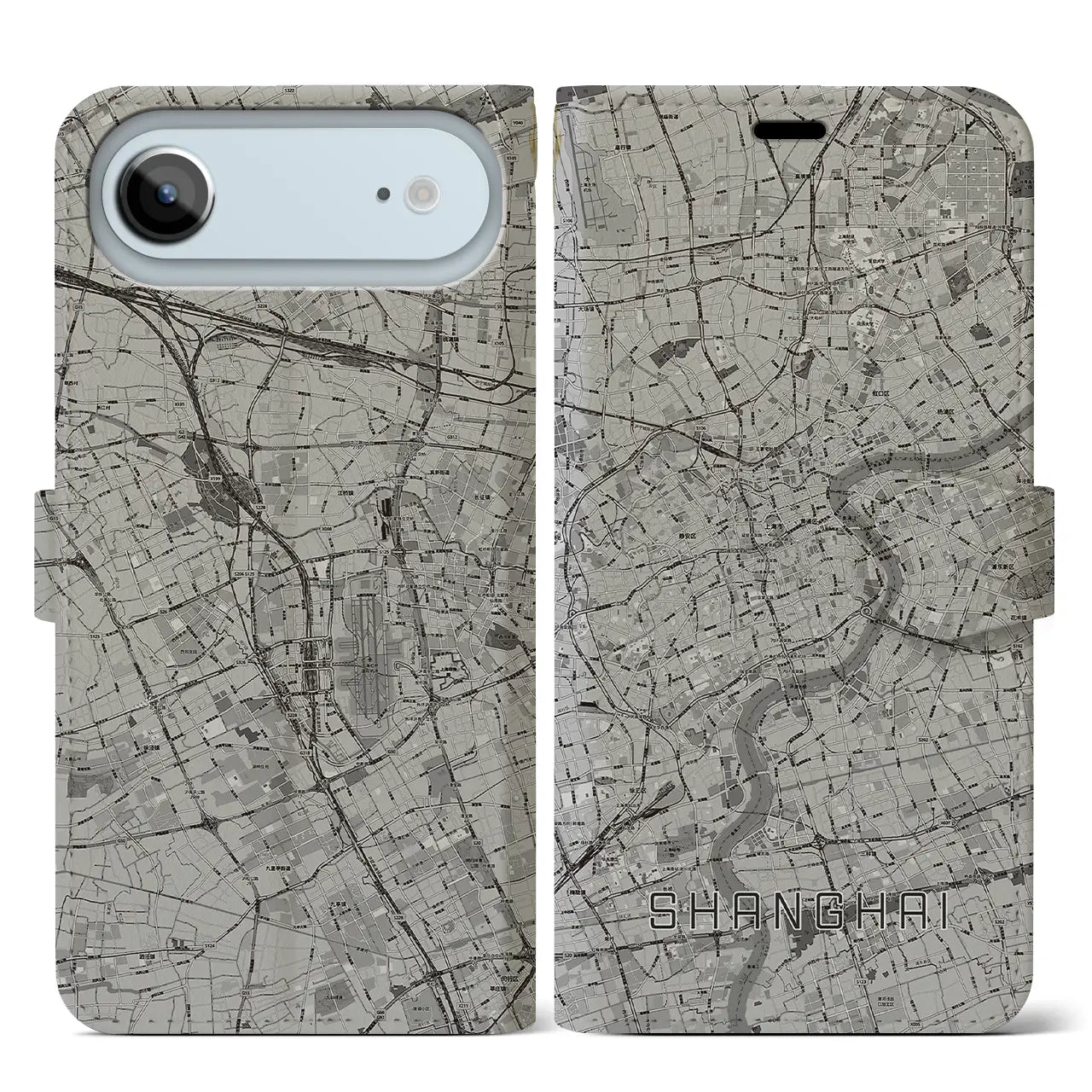 【上海(中華人民共和国)】地図柄iPhoneケース(手帳タイプ)