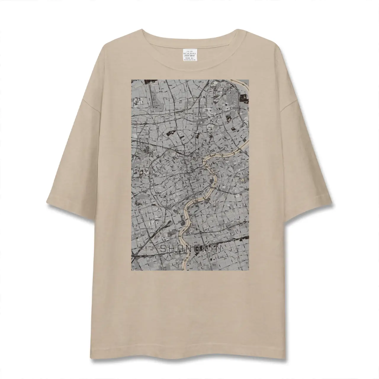 【上海(中国)】地図柄ビッグシルエットTシャツ