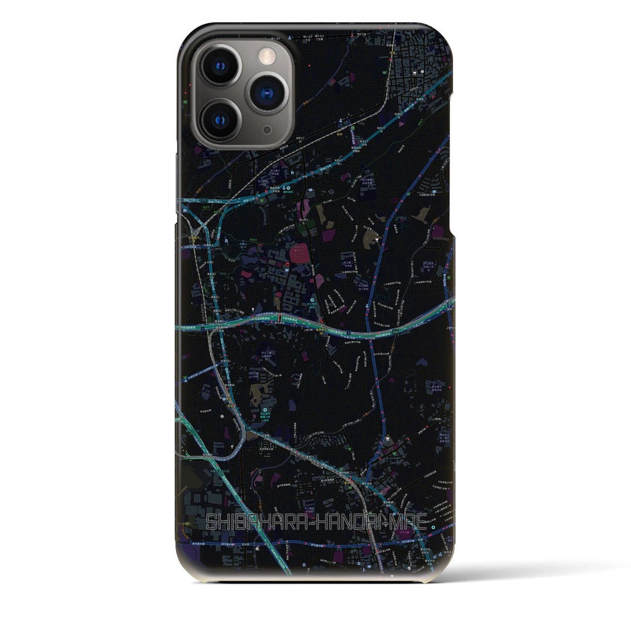 【柴原阪大前(大阪府)】地図柄iPhoneケース(バックカバータイプ)