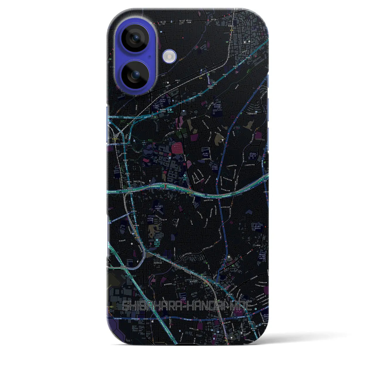 【柴原阪大前(大阪府)】地図柄iPhoneケース(バックカバータイプ)