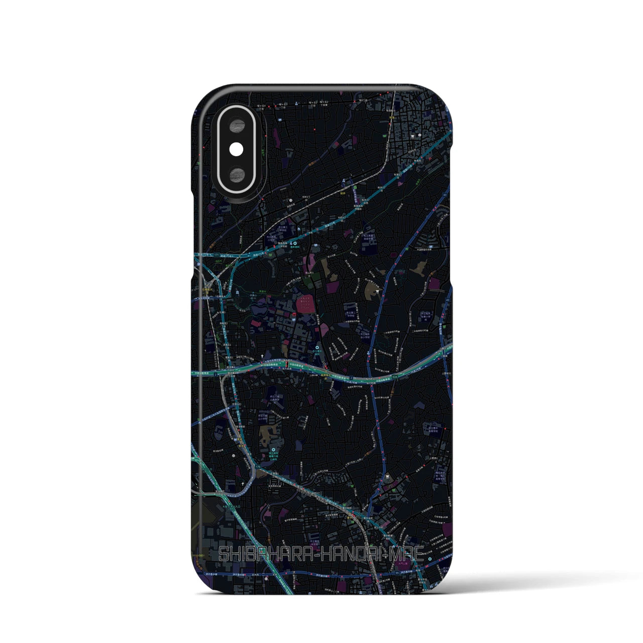 【柴原阪大前(大阪府)】地図柄iPhoneケース(バックカバータイプ)