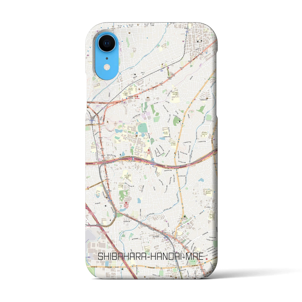 【柴原阪大前(大阪府)】地図柄iPhoneケース(バックカバータイプ)