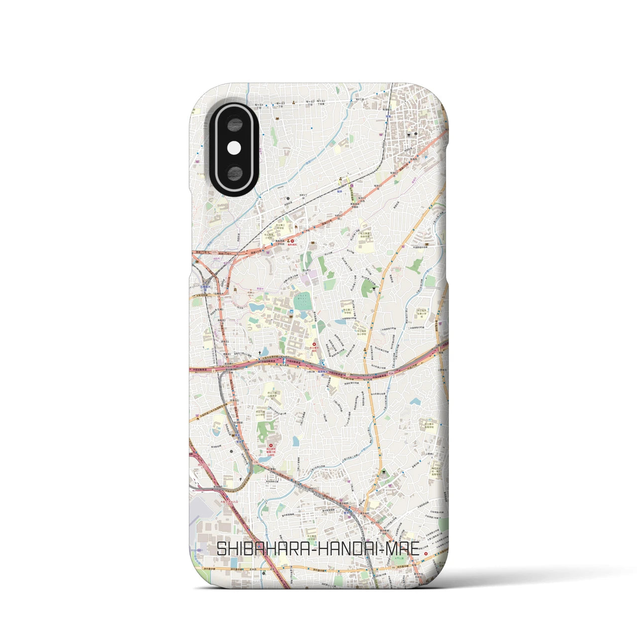 【柴原阪大前(大阪府)】地図柄iPhoneケース(バックカバータイプ)