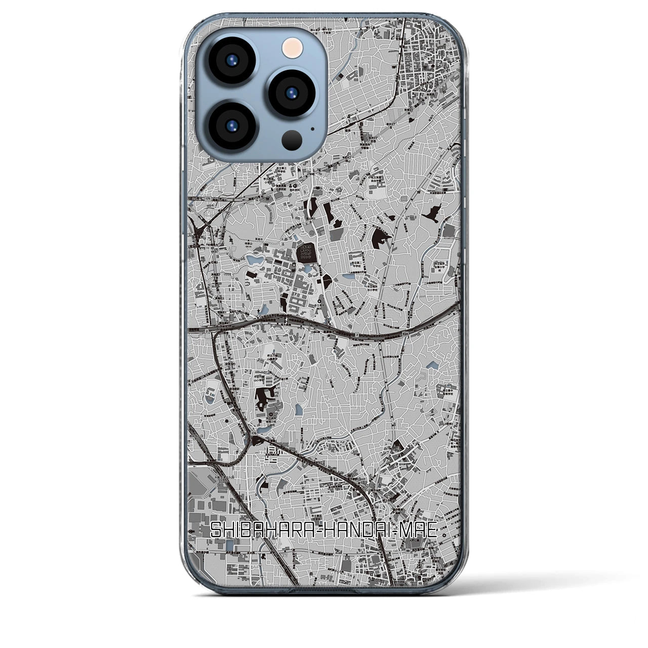 【柴原阪大前(大阪府)】地図柄iPhoneケース(クリアタイプ)