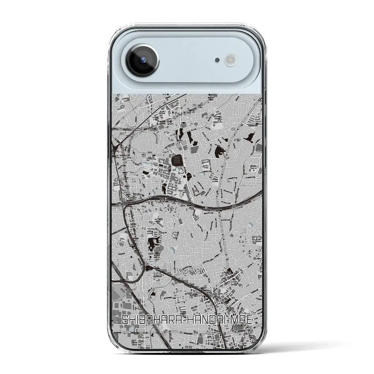 【柴原阪大前(大阪府)】地図柄iPhoneケース(クリアタイプ)モノトーン・iPhone 17 Pro Max 用