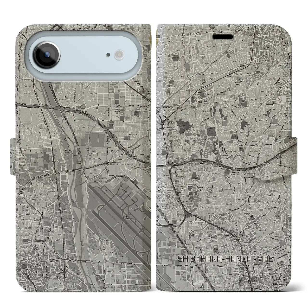 【柴原阪大前(大阪府)】地図柄iPhoneケース(手帳タイプ)