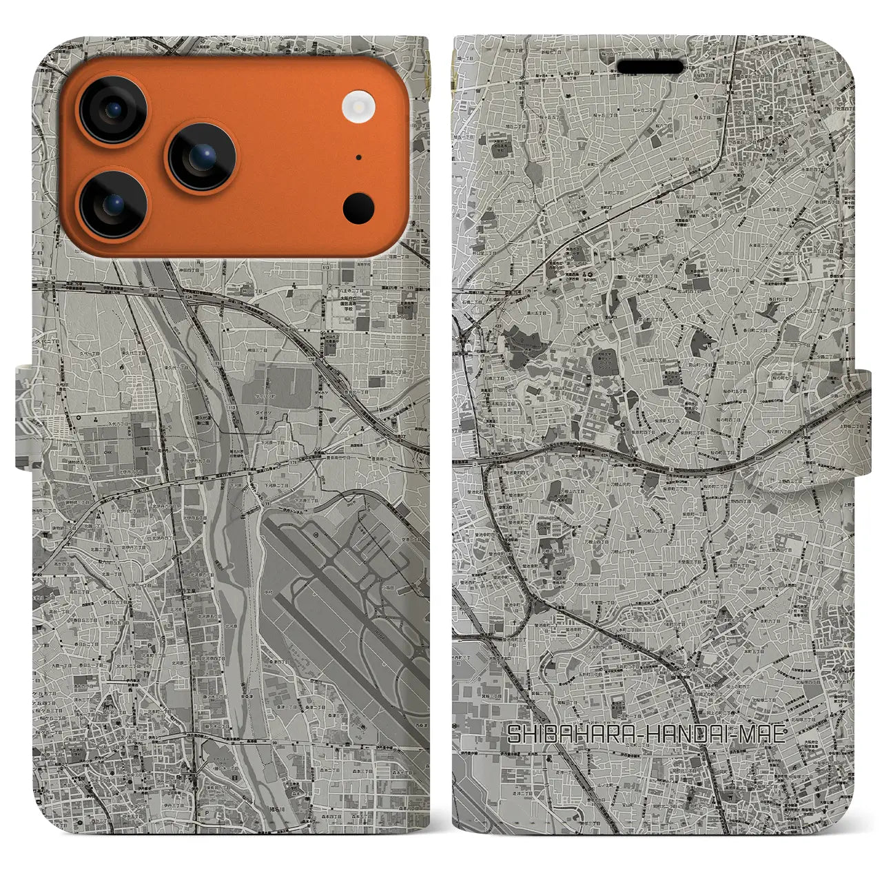 【柴原阪大前(大阪府)】地図柄iPhoneケース(手帳タイプ)