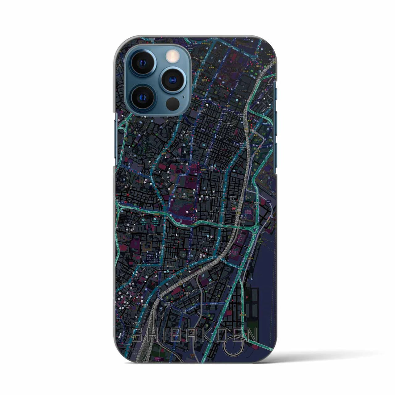 【芝公園(東京都)】地図柄iPhoneケース(バックカバータイプ)