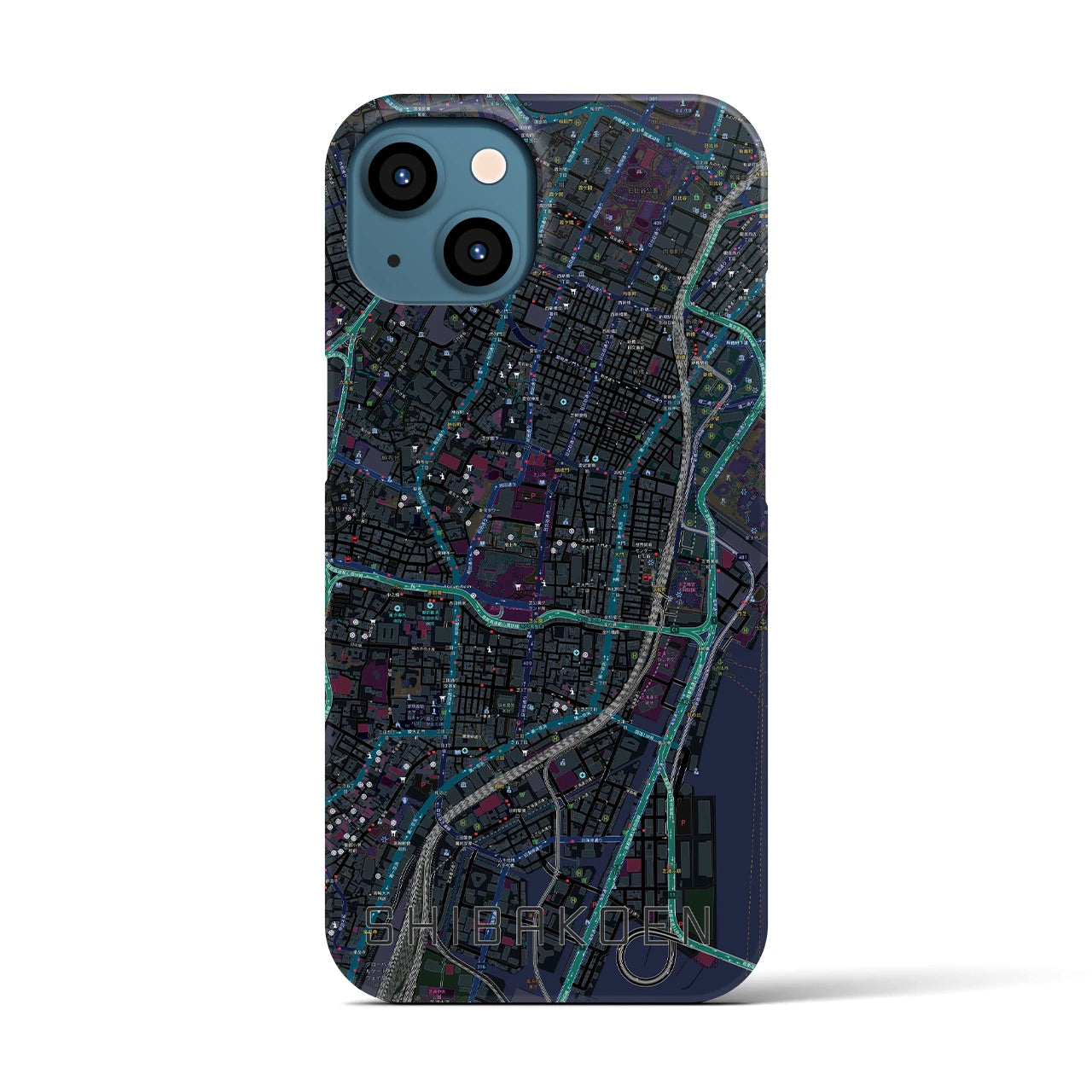 【芝公園(東京都)】地図柄iPhoneケース(バックカバータイプ)