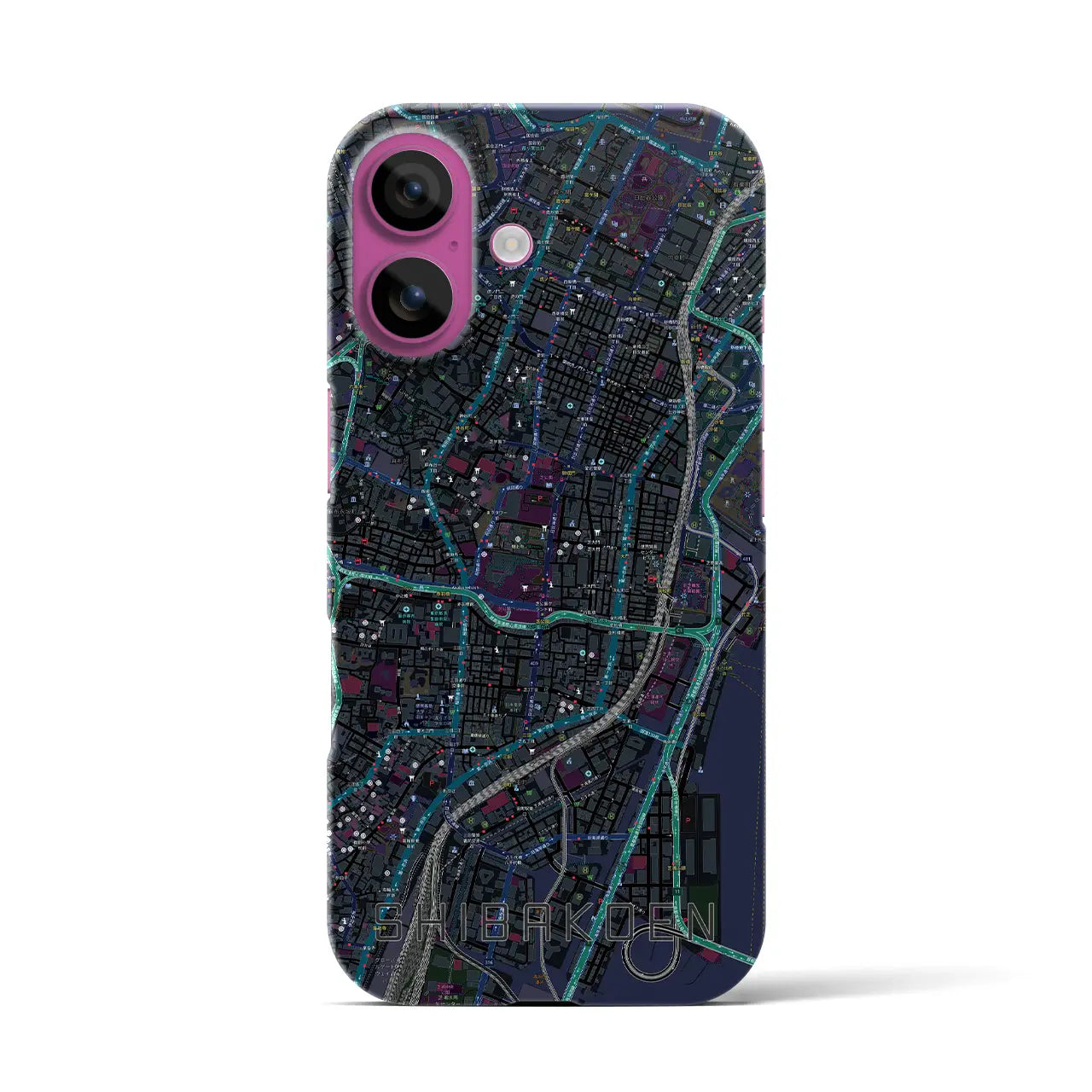 【芝公園(東京都)】地図柄iPhoneケース(バックカバータイプ)