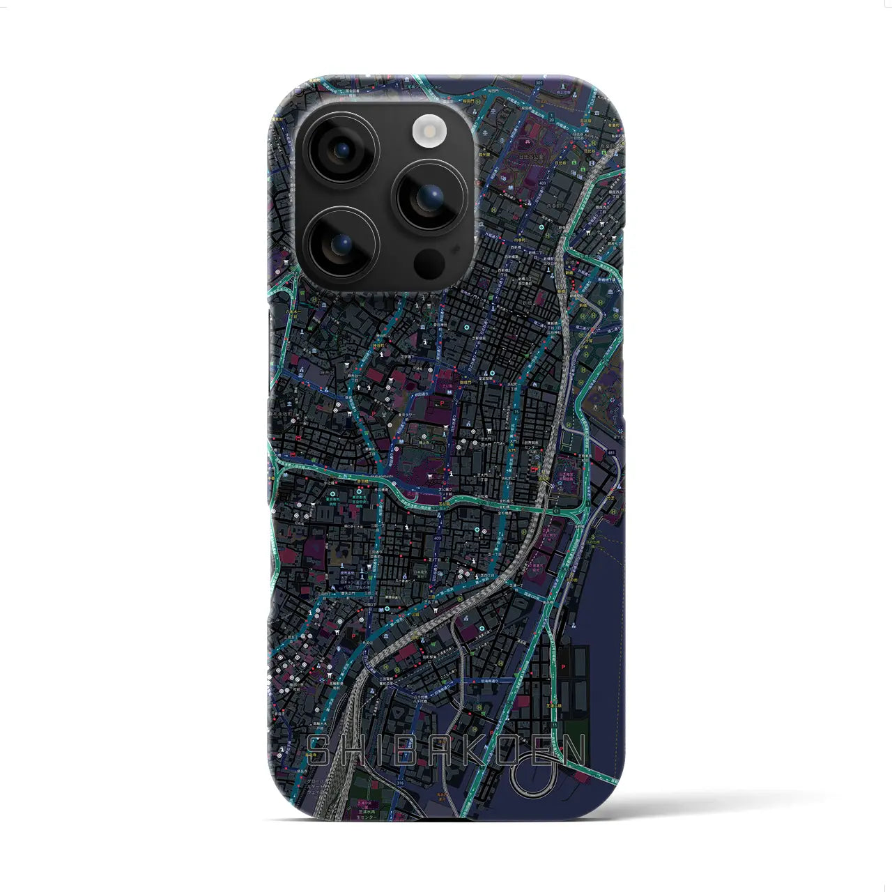 【芝公園(東京都)】地図柄iPhoneケース(バックカバータイプ)