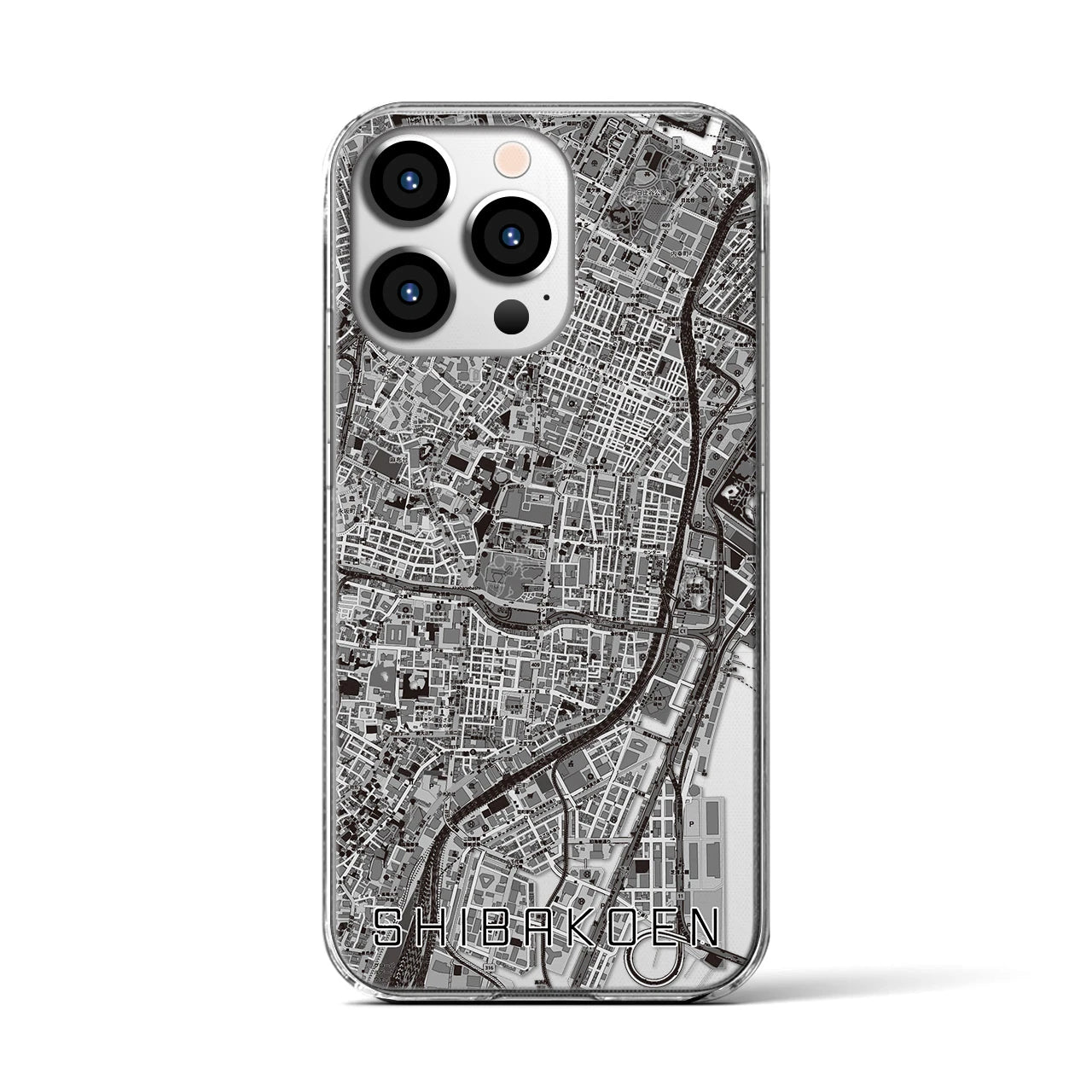 【芝公園(東京都)】地図柄iPhoneケース(クリアタイプ)