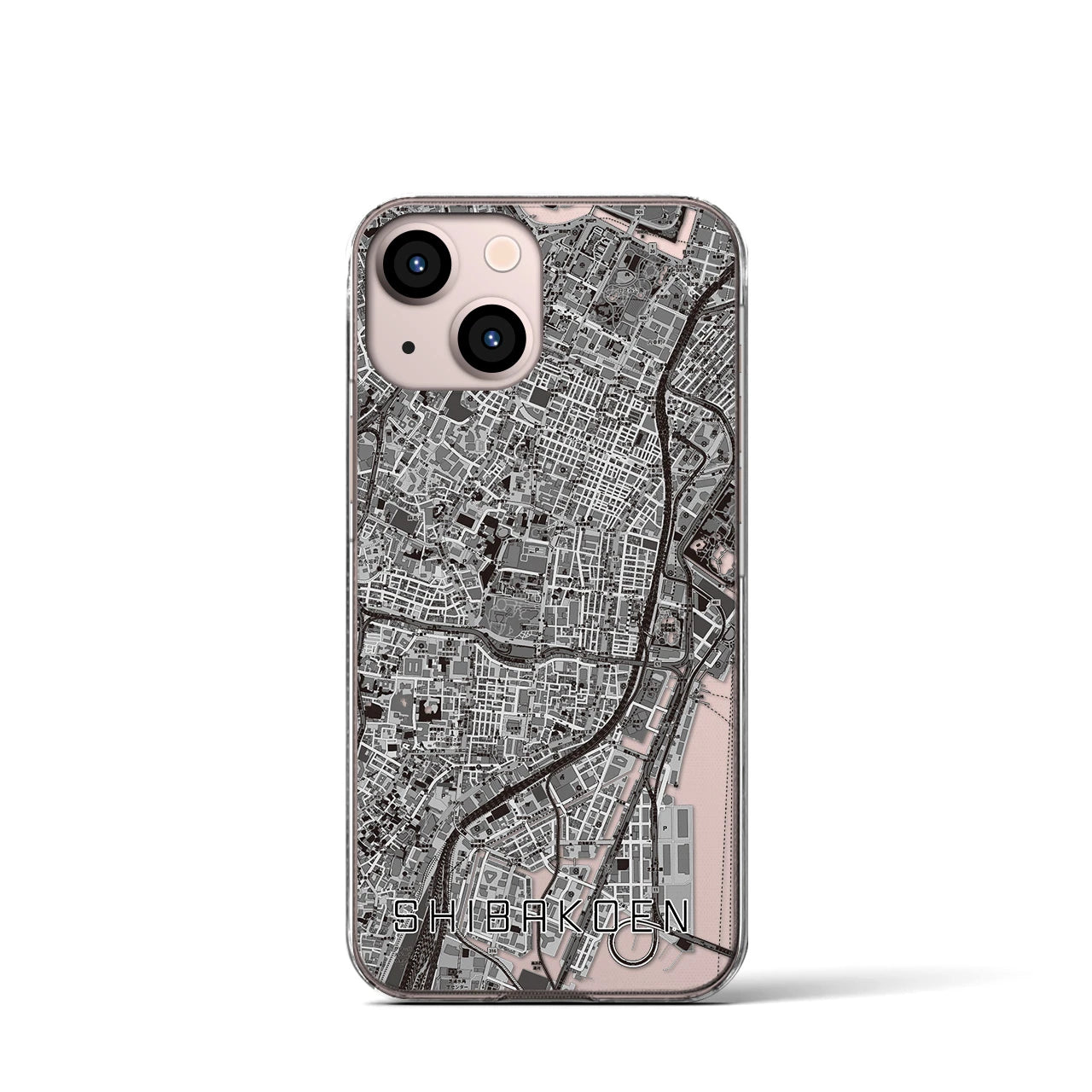 【芝公園(東京都)】地図柄iPhoneケース(クリアタイプ)