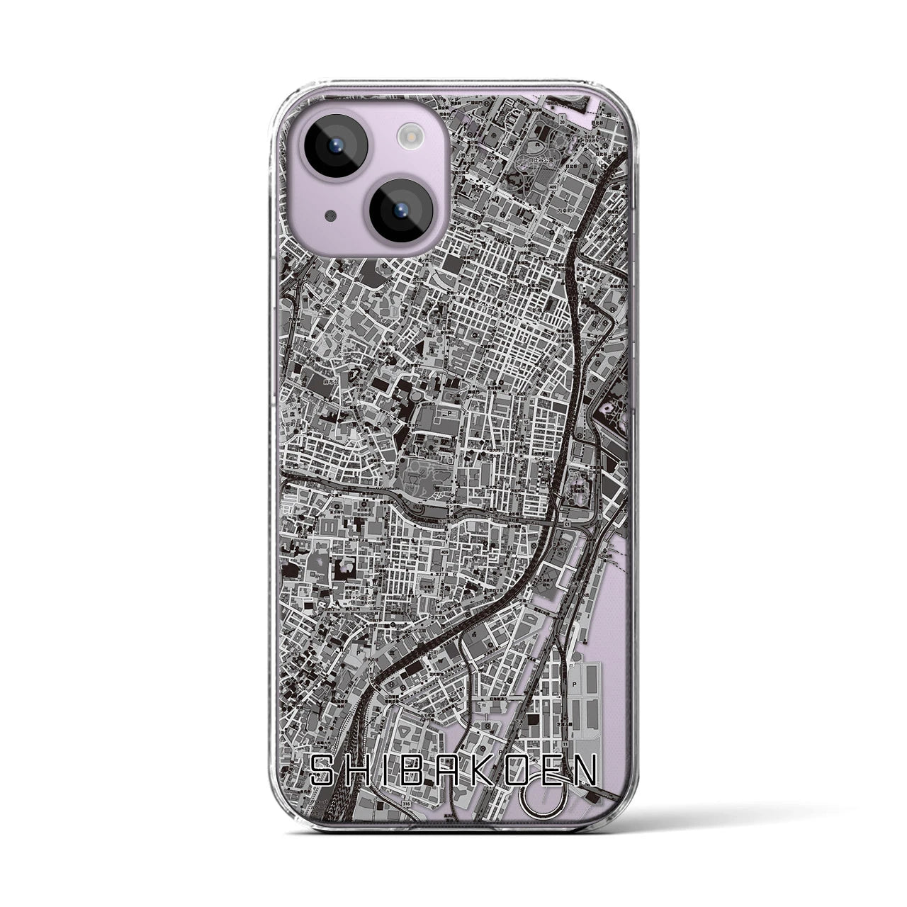 【芝公園(東京都)】地図柄iPhoneケース(クリアタイプ)