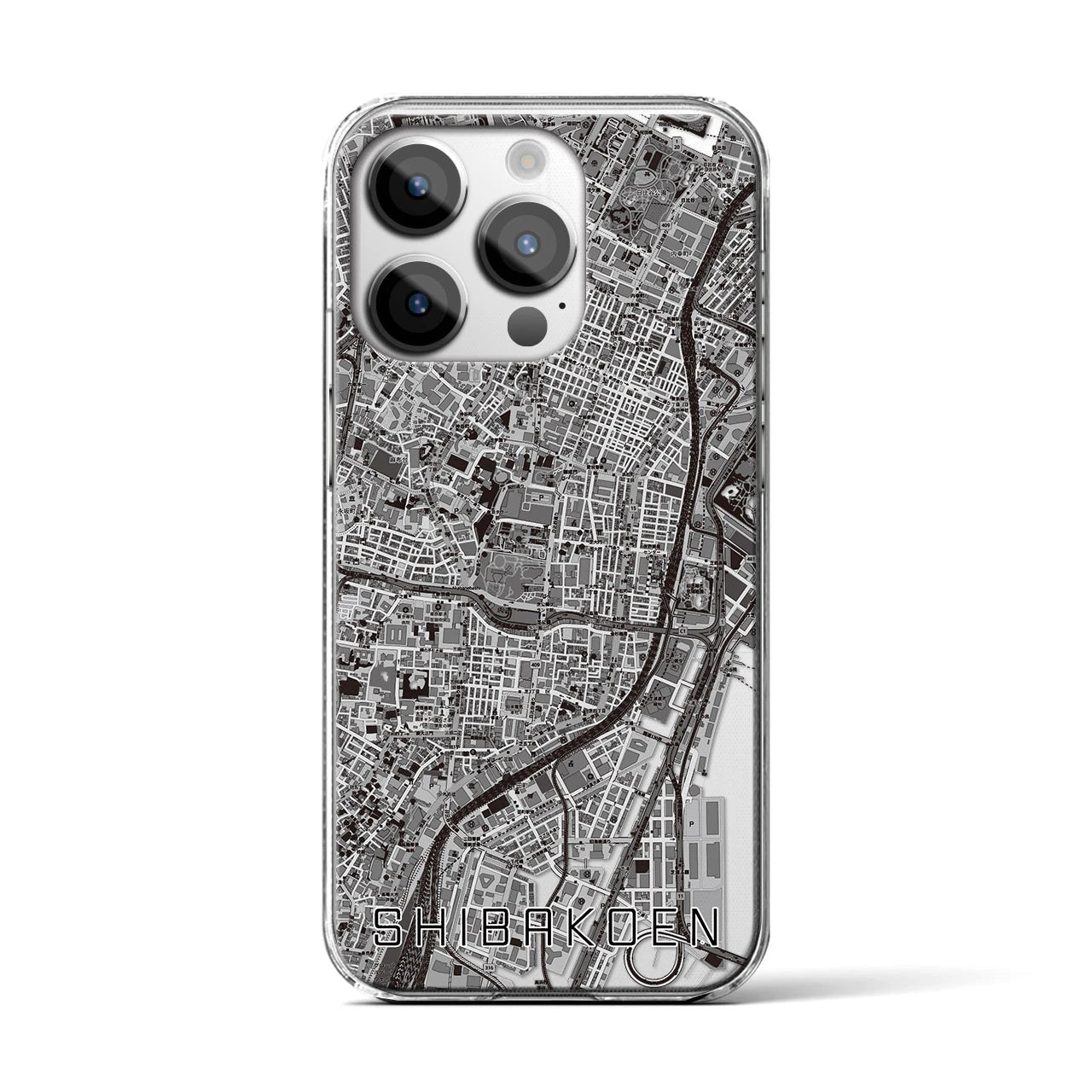 【芝公園(東京都)】地図柄iPhoneケース(クリアタイプ)