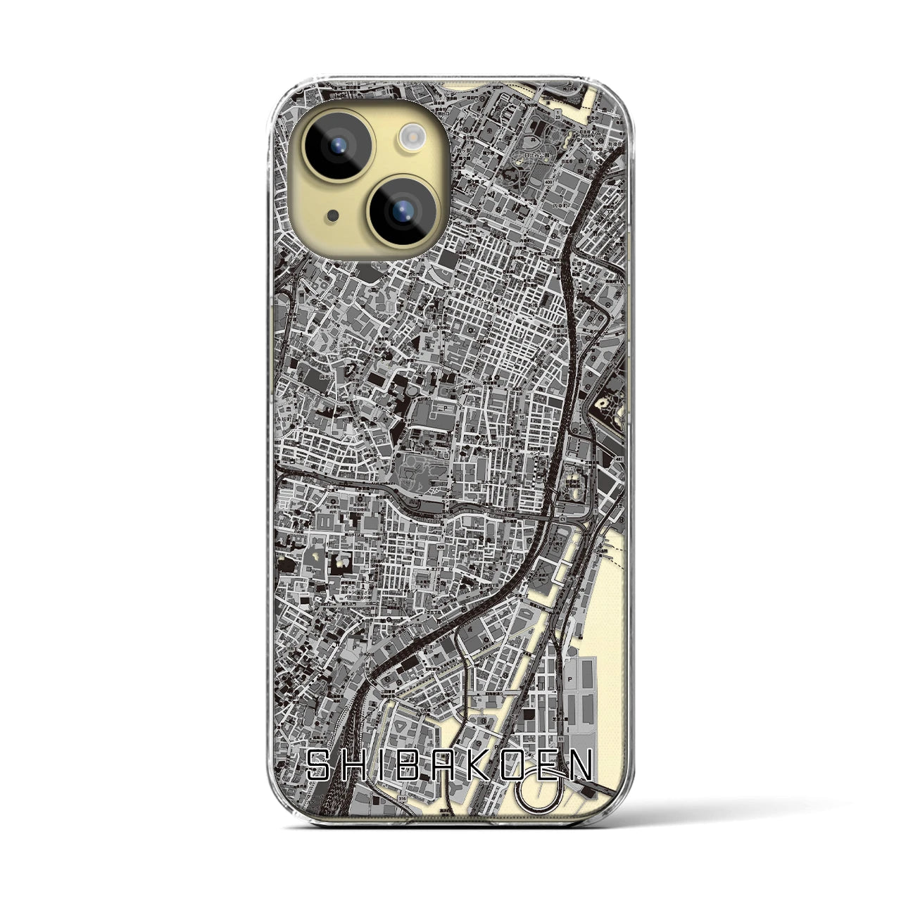 【芝公園(東京都)】地図柄iPhoneケース(クリアタイプ)