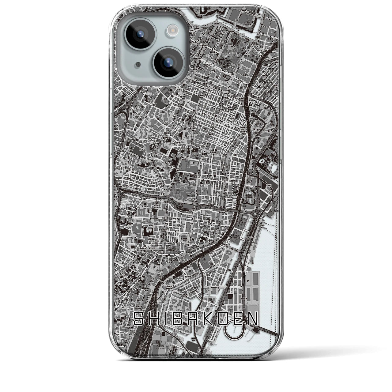 【芝公園(東京都)】地図柄iPhoneケース(クリアタイプ)