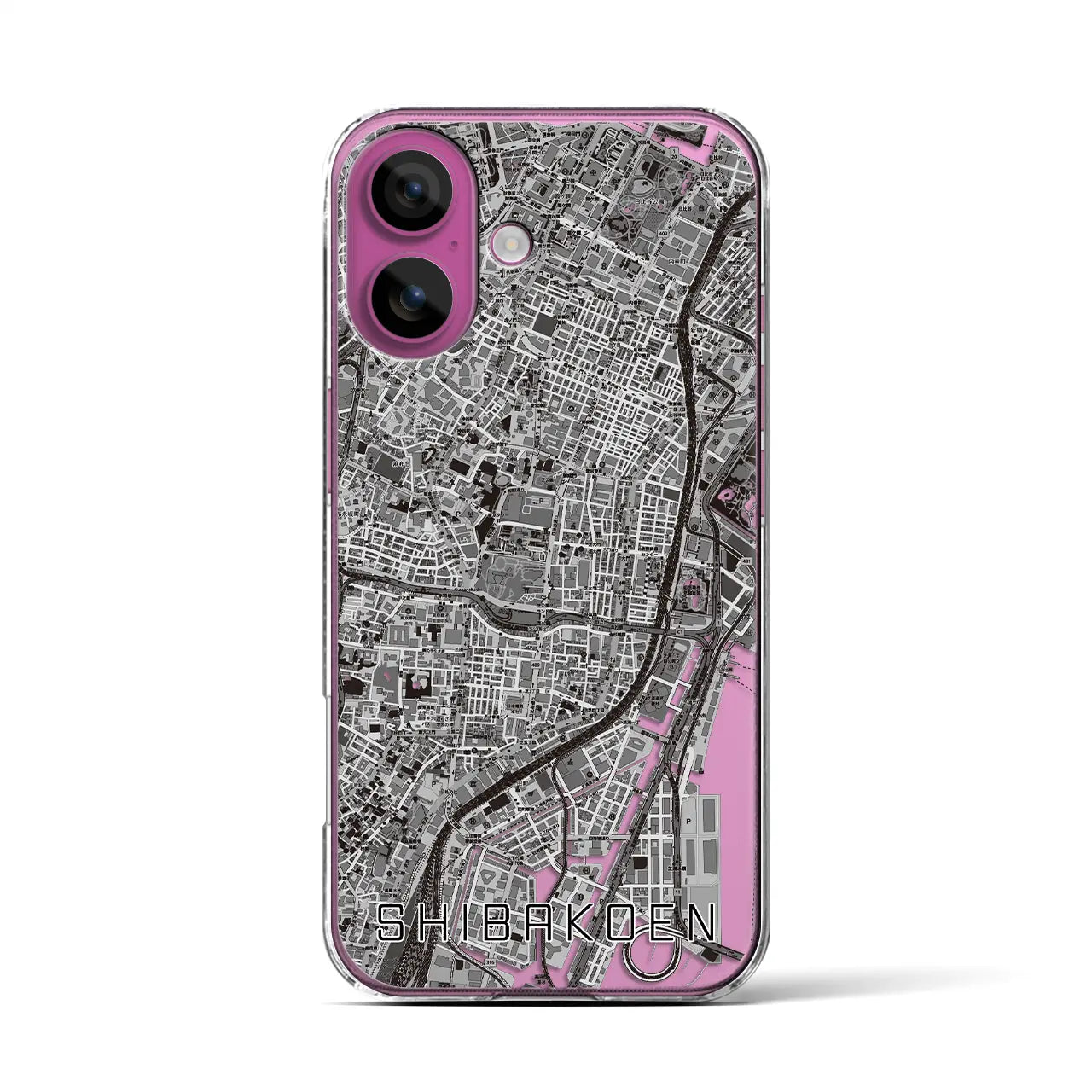 【芝公園(東京都)】地図柄iPhoneケース(クリアタイプ)