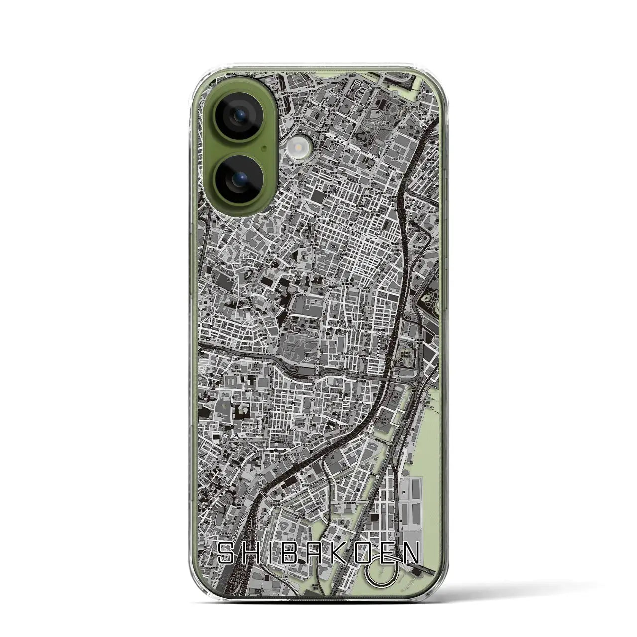 【芝公園(東京都)】地図柄iPhoneケース(クリアタイプ)