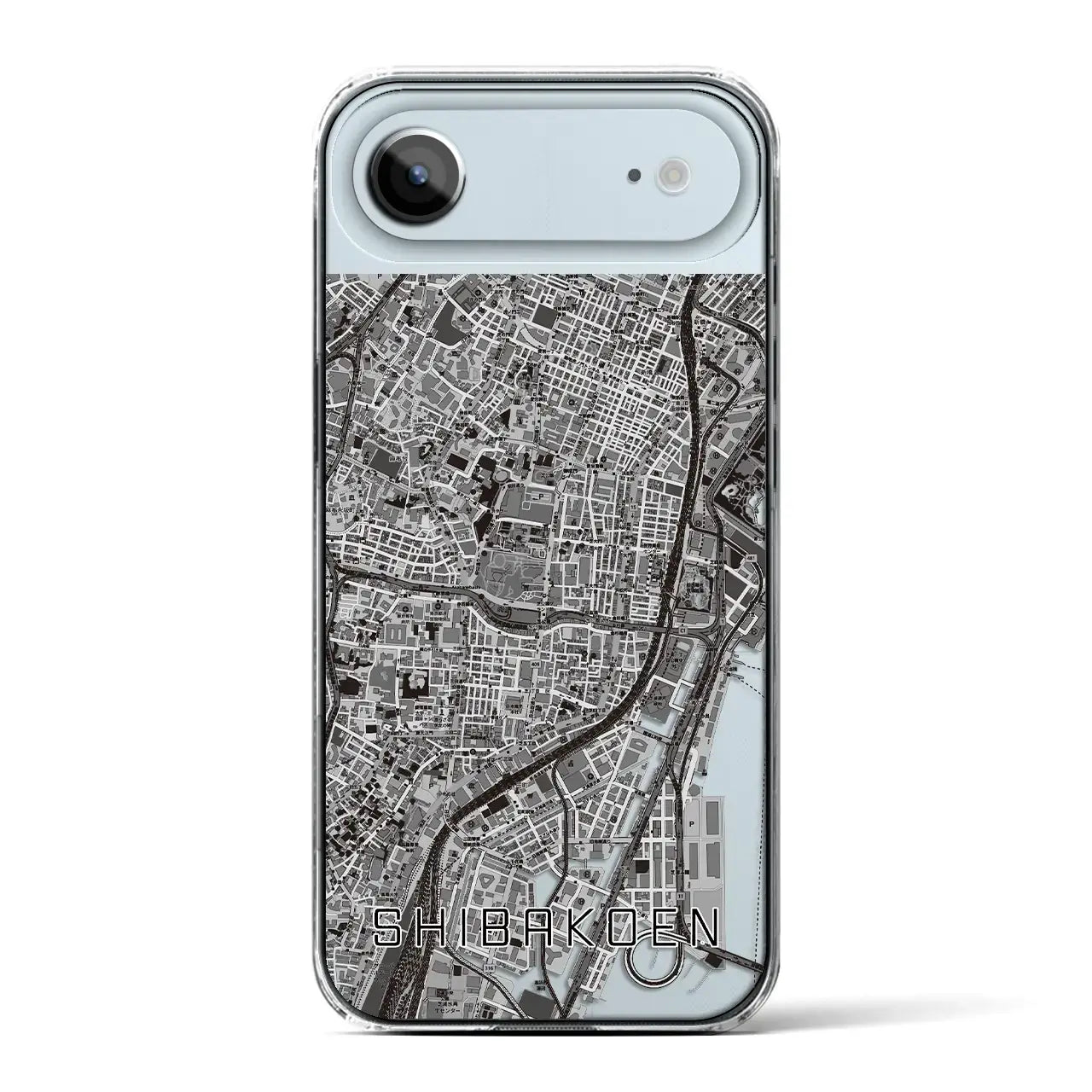 【芝公園(東京都)】地図柄iPhoneケース(クリアタイプ)モノトーン・iPhone 17 Pro Max 用