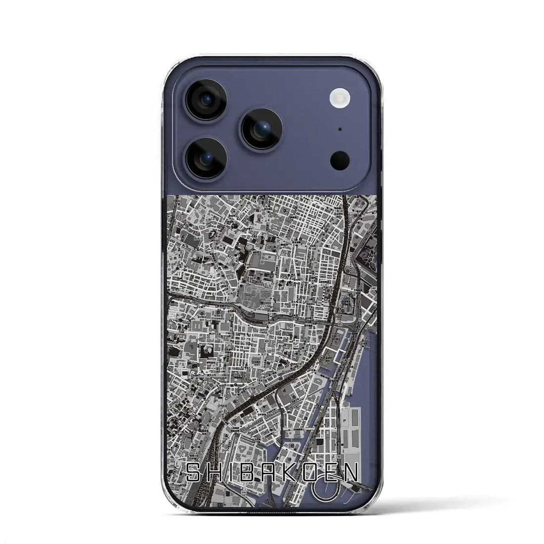 【芝公園(東京都)】地図柄iPhoneケース(クリアタイプ)