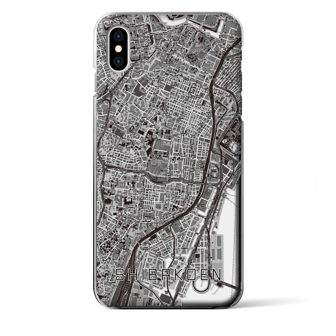 【芝公園(東京都)】地図柄iPhoneケース(クリアタイプ)