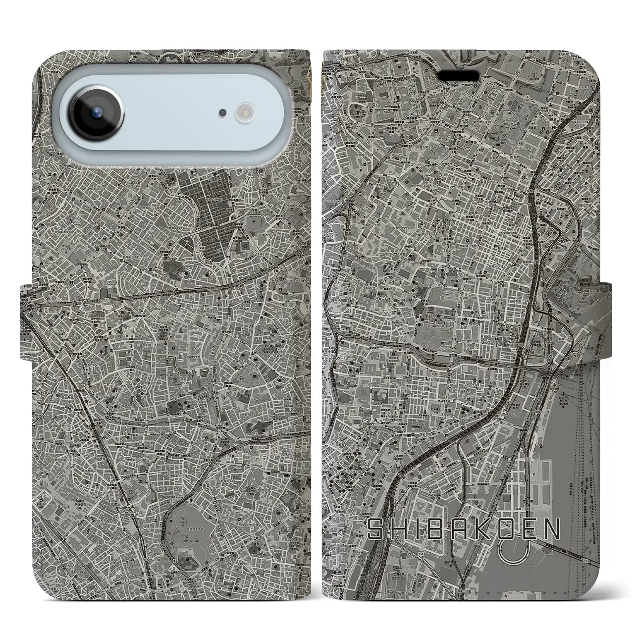 【芝公園(東京都)】地図柄iPhoneケース(手帳タイプ)