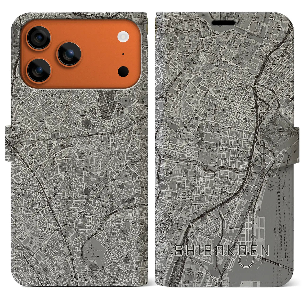 【芝公園(東京都)】地図柄iPhoneケース(手帳タイプ)