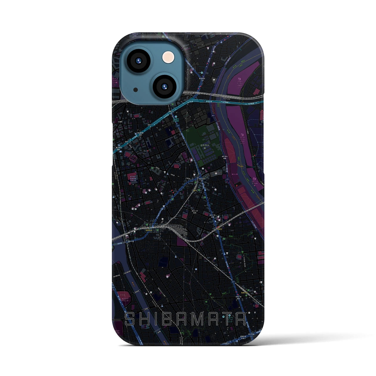 【柴又(東京都)】地図柄iPhoneケース(バックカバータイプ)