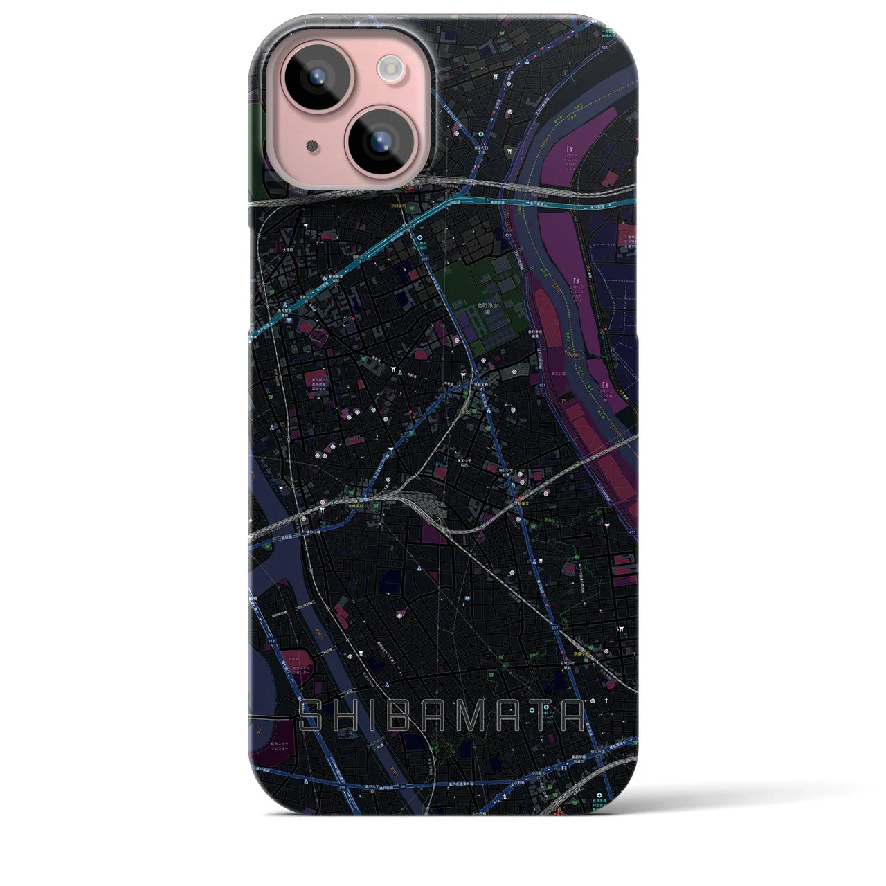【柴又(東京都)】地図柄iPhoneケース(バックカバータイプ)