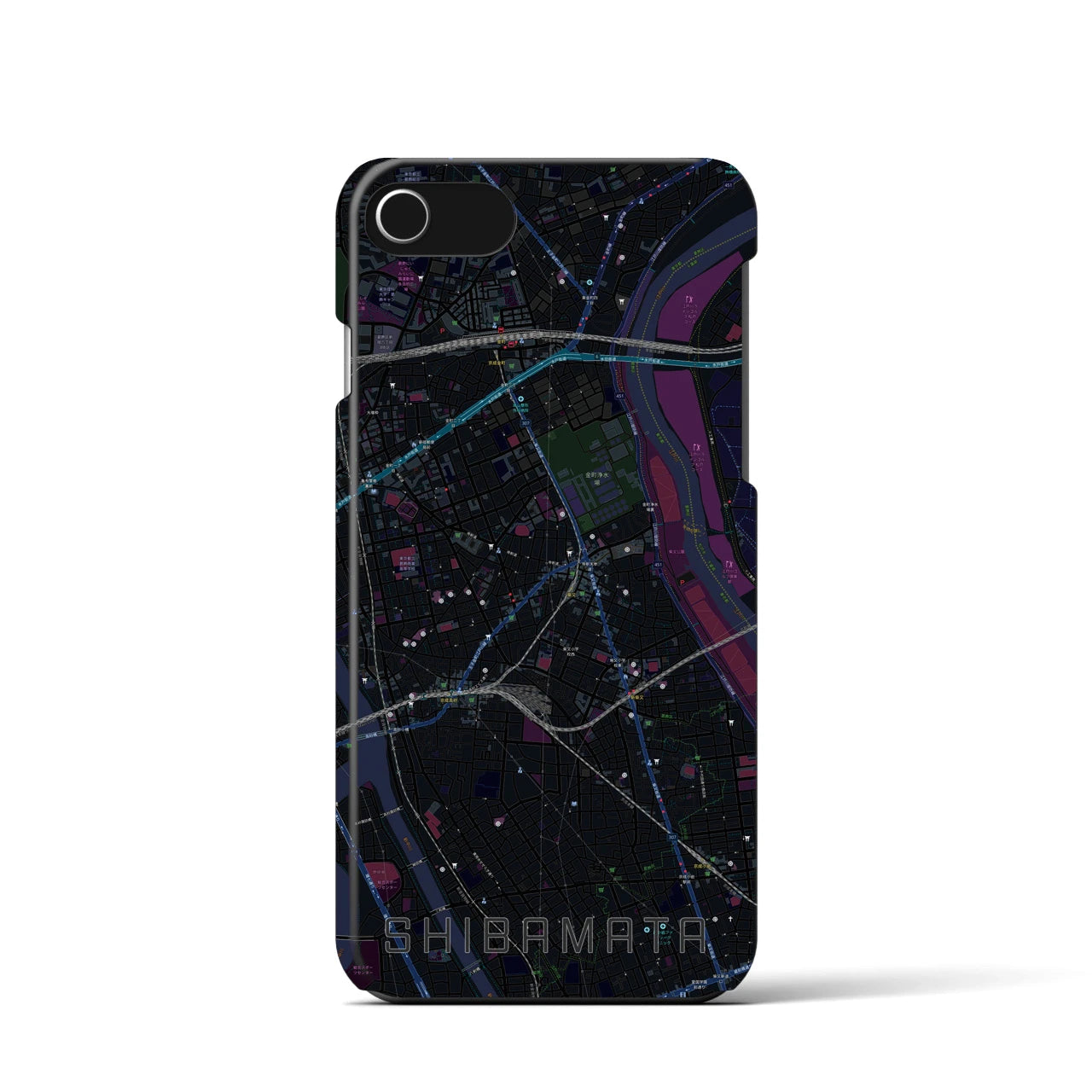 【柴又(東京都)】地図柄iPhoneケース(バックカバータイプ)