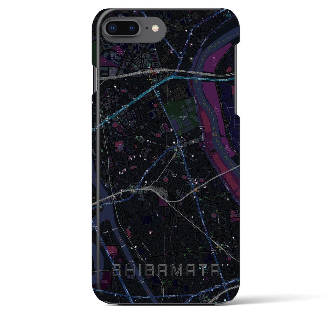 【柴又(東京都)】地図柄iPhoneケース(バックカバータイプ)