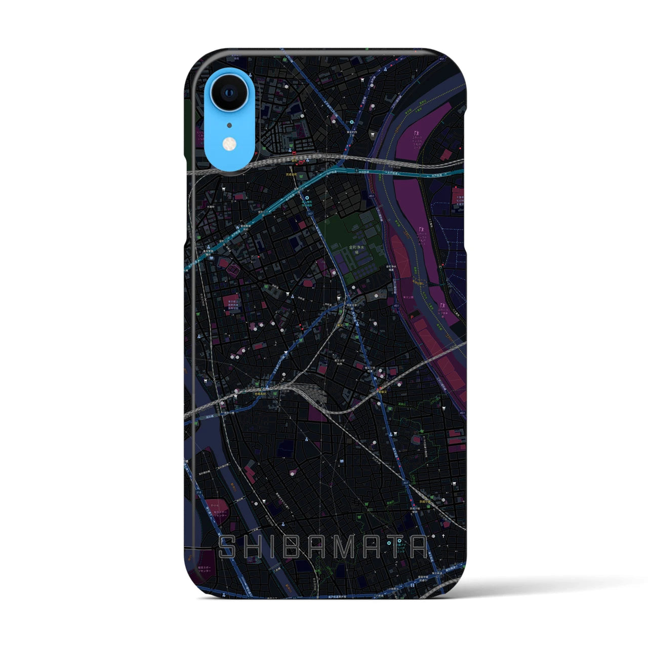 【柴又(東京都)】地図柄iPhoneケース(バックカバータイプ)