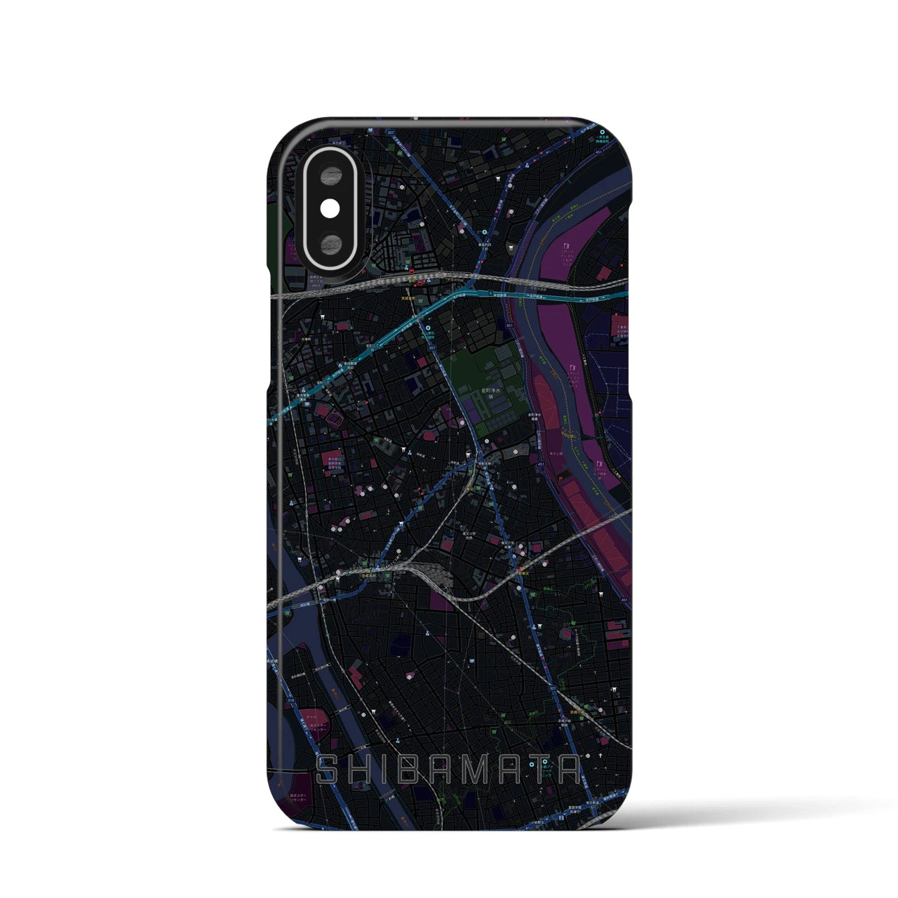 【柴又(東京都)】地図柄iPhoneケース(バックカバータイプ)