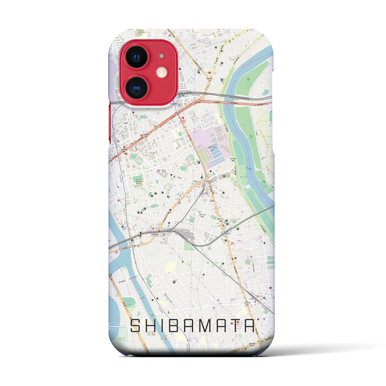 【柴又(東京都)】地図柄iPhoneケース(バックカバータイプ)