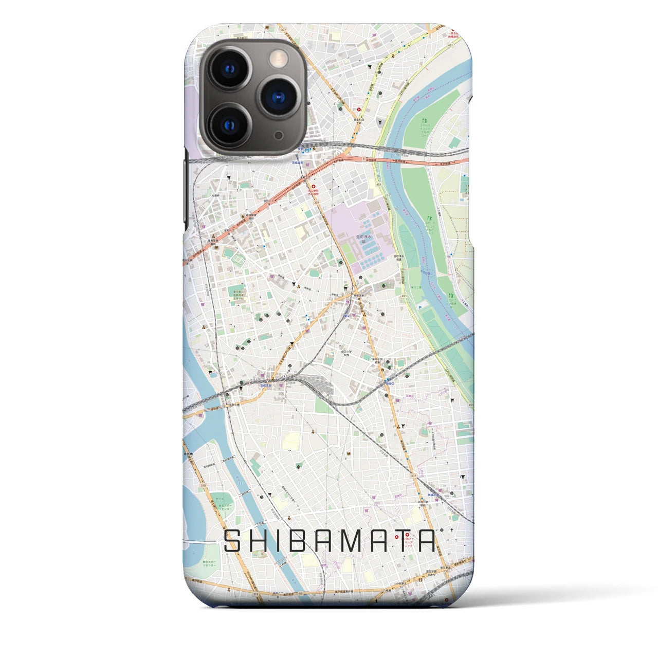 【柴又(東京都)】地図柄iPhoneケース(バックカバータイプ)